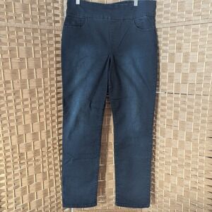 Gloria Vanderbilt Womens Jeans Sz 14 Dark Wash Pull On Straight Leg High Rise